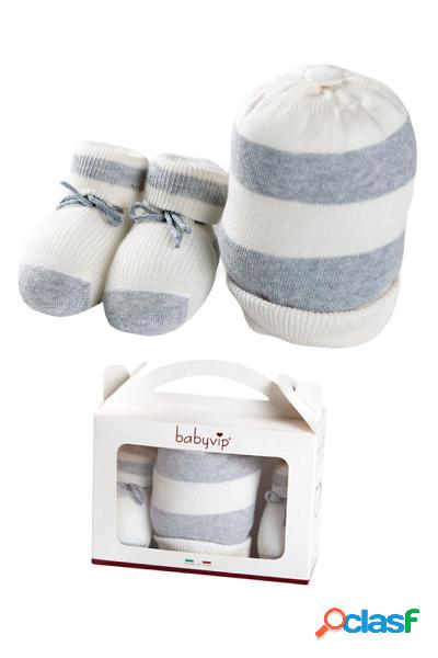 set neonato cappellino e scarpine in cotone caldo