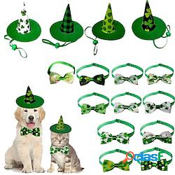 st. patrick's day new pet cravatta quadrifoglio erba gatto