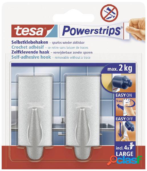 tesa POWERSTRIPS® Gancio adesivo grande tendenza Cromo