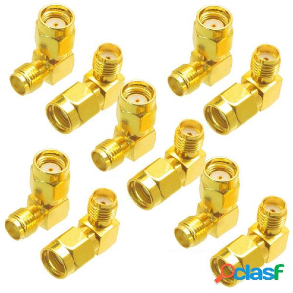 10PCS SMA Femmina a RP-SMA Adattatore ad angolo retto