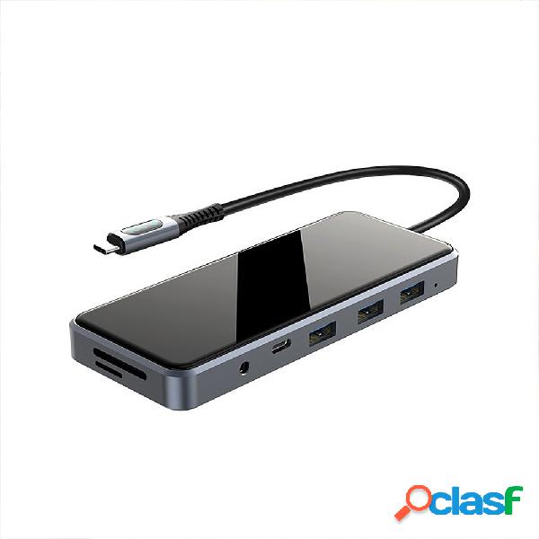 12 in 1 Tipo-C Docking Station USB-C Hub Splitter Adattatore