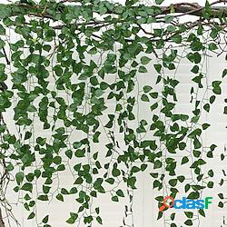 12pcs pianta artificiale appesa in rattan simulato foglia di