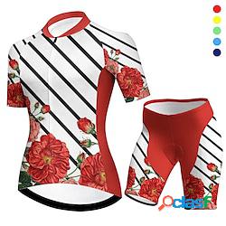 21Grams Per donna Maglia con pantaloncini da ciclismo Manica