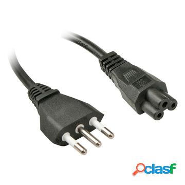 2m, cei23-16-vii - iec 320 c5 2m accoppiatore c5 nero cavo