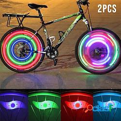 2pcs led luce della bici luce di sicurezza ruota luci