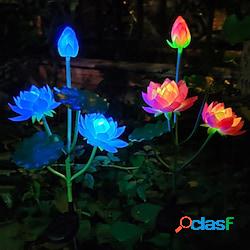 2pcs luci di fiori solari luci di percorso di loto