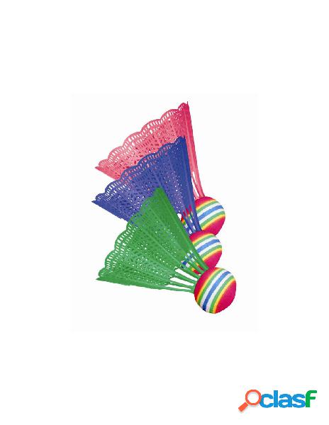 3 volani in plastica con testa in eva in busta - 3 colori