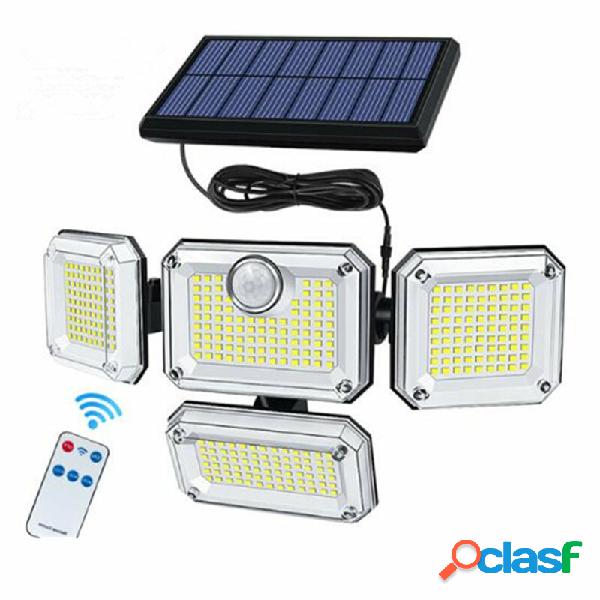 333 LED solare Luci da esterno 270 Lampade da parete con