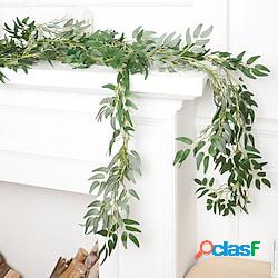4 pezzi decorazione domestica pianta sempreverde rattan ramo