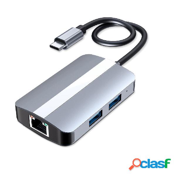 5 IN 1 Tipo-C Hub Docking Station USB-C a USB 2.0 USB 3.0