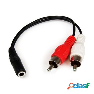 6in stereo audio cable - 3.5mm female to 2x rca male