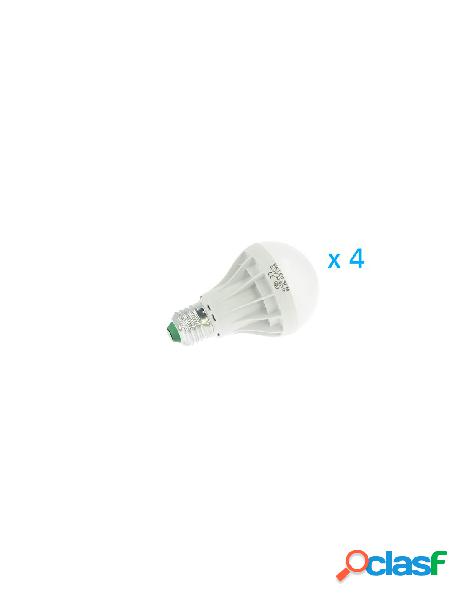 A2zworld - 4 pz lampade led e27 bulbo a60 9w80w bianco