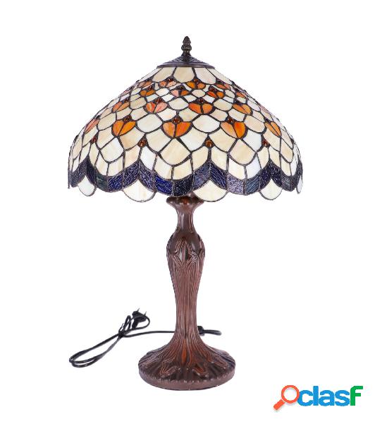 Abat-jour stile tiffany con base cm Ø 40x62h