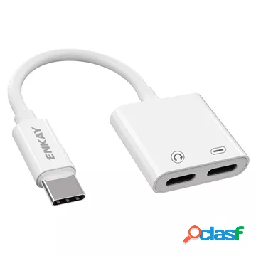 Adattatore Audio e di Ricarica Doppio USB-C Enkay ENK-AT105