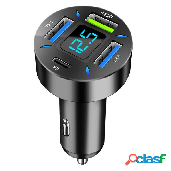 Adattatore per caricabatteria per auto PD USB 66W a 4 porte