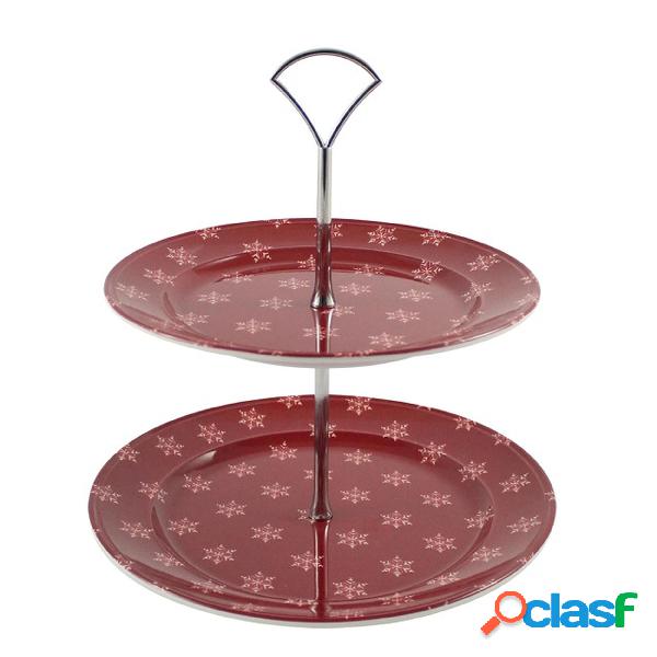 Alzata due piani in Melamina Alpine Rosso Ø 24,5xh26 cm -