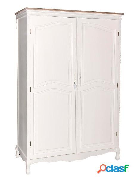 Armadio in legno colore bianco 2 ante stile classico cm