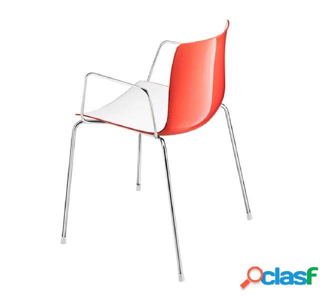 Arper Catifa 46 Sedia - Braccioli Bicolore / Base Bianco