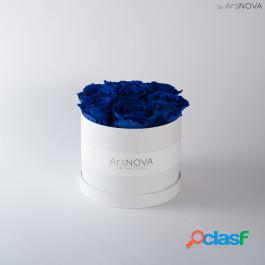 Ars Nova Srl Flowers Box Bianco 7 Rose Baccara Blu