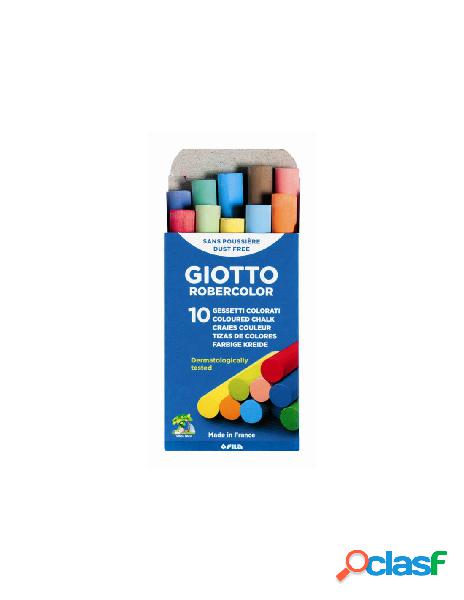 Astuccio 10 gessi giotto robercolor colorati - diametro 10mm