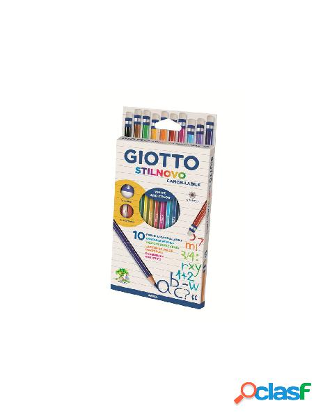 Astuccio 10 giotto stilnovo con gomma su cappuccio,