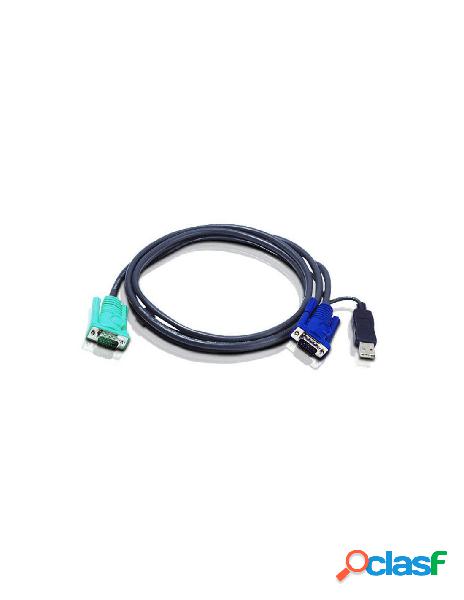 Aten - cavo per kvm 15 hd poli a 15 poli e usb, 2l-5205u