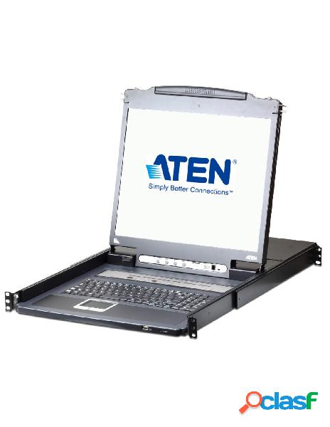 Aten - switch kvm 17 over ip lcd vga ps/2-usb 8 porte con