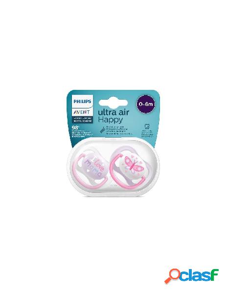 Avent 2 succhietti ultra air 0-6mesi femmina mama