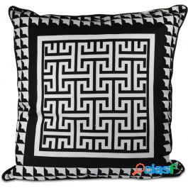 Baci Milano Cuscino 60x60 Velluto Optical Bianco Nero