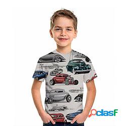 Bambino Da ragazzo maglietta Tee Cartoni animati Auto Manica