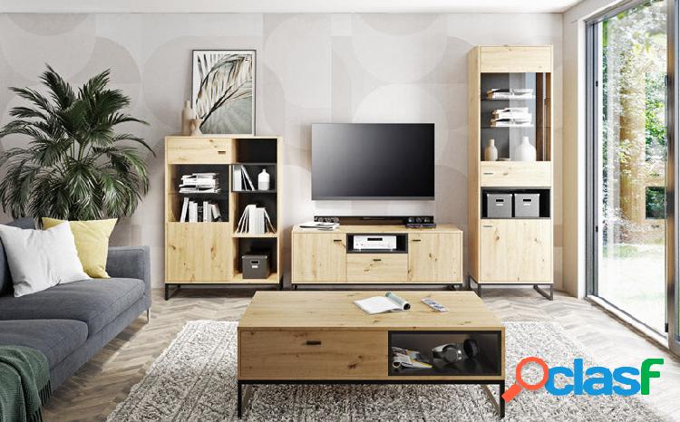 Bangkok - Salotto completo stile industriale in legno con