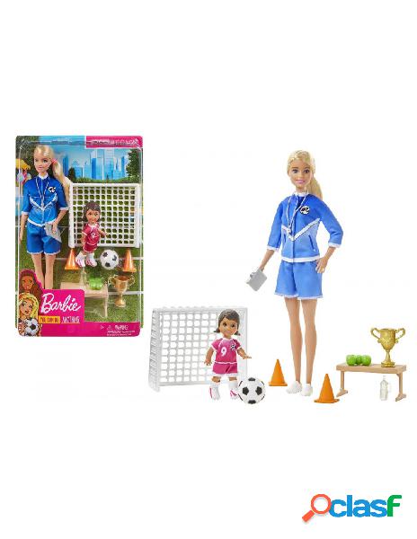 Barbie - barbie allenatrice di calcio con shelly