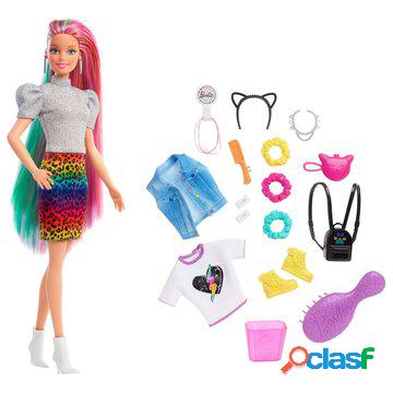 Barbie - capelli multicolor con capelli con funzione cambia