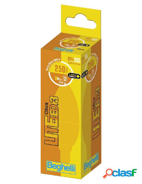 Beghelli - lampada led beghelli oliva lite led.3 e14 3w