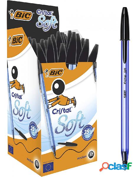 Bic - bic confezione da 50 penne sfera cristal soft nere