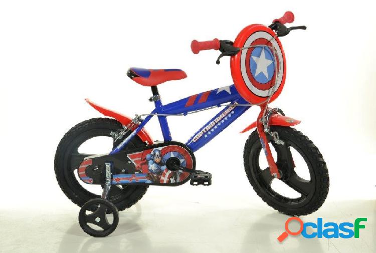 Bicicletta 12" Dino Bikes Capitan America Blu/Rosso