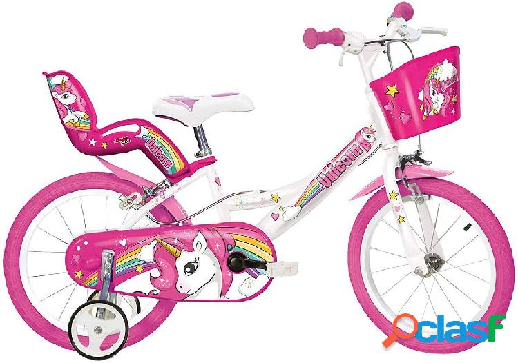 Bicicletta 14" Dino Bikes Unicorn Bianco/Rosa
