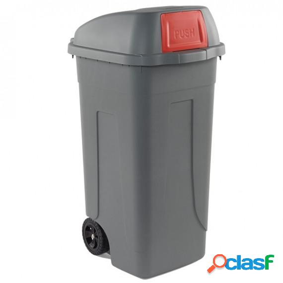 Bidone mobile Push - con coperchio - 49x54x95 cm - 100 L -