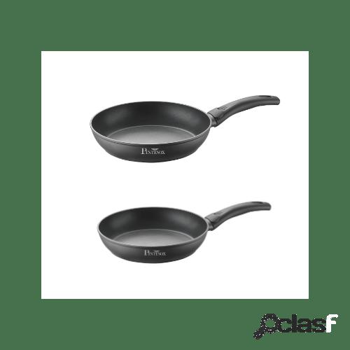 Bis di padelle in alluminio antiaderente per induzione,