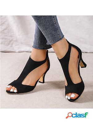 Black Classic Peep-toe Heels