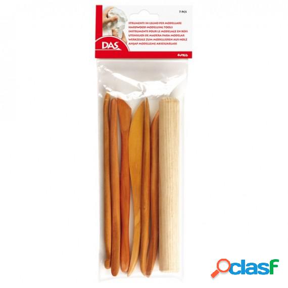 Blister 7 spatole in legno per modellare - Das