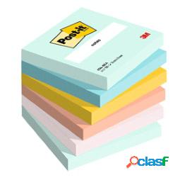 Blocco Post it Super Sticky - 654-BEA - 76 x 76 mm - colori