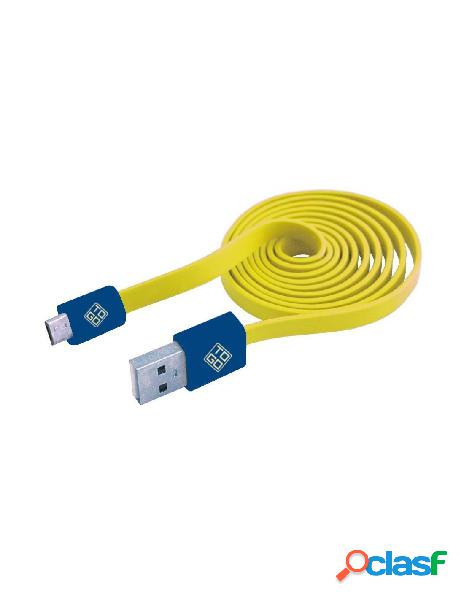 Bluediamond to go - cavo flat usb am a micro usb m 1m giallo