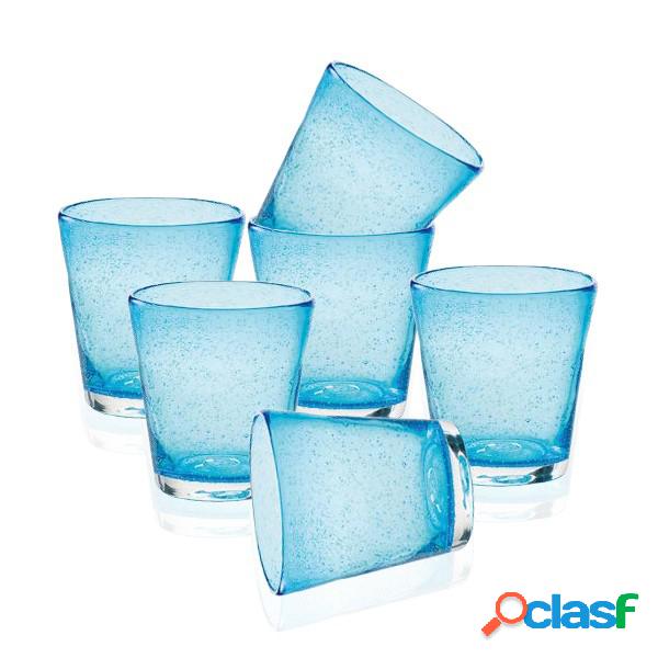 Bollicine Bicchiere Acqua Azzurro 30 cl Set 6 Pz