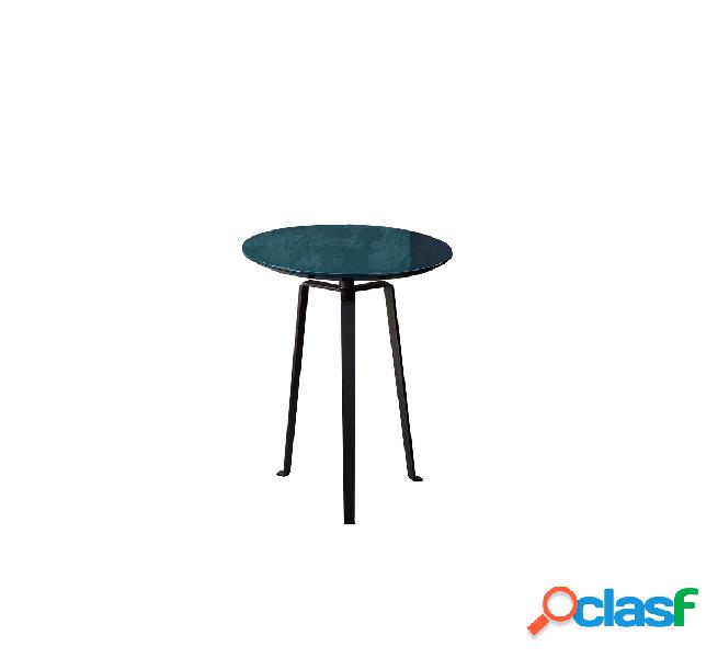 Bonaldo Tie Tavolino Rotondo - Top Blu Pavone Ø 48 cm