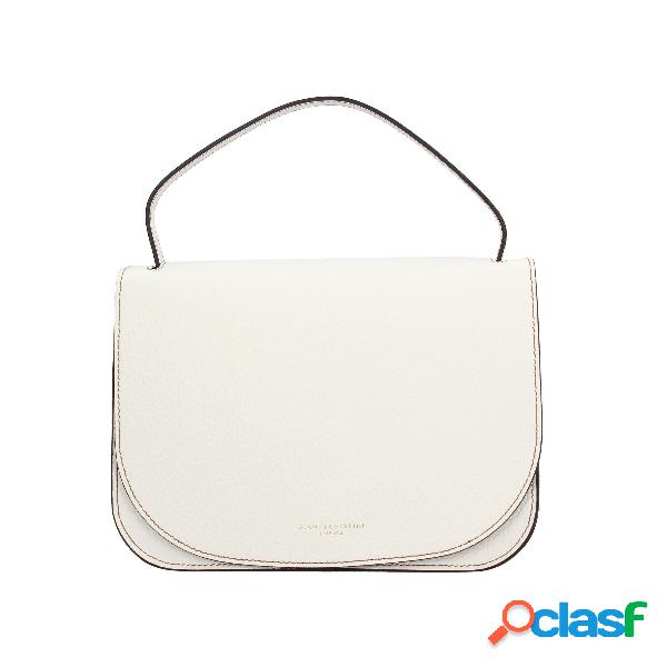 Borsa a spalla in pelle e camoscio - Bianco / TU