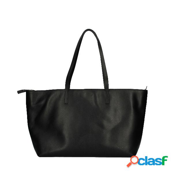 Borsa a spalla in pelle semplice - Nero / TU