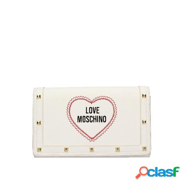Borsa a tracolla da donna bianco Love Moschino
