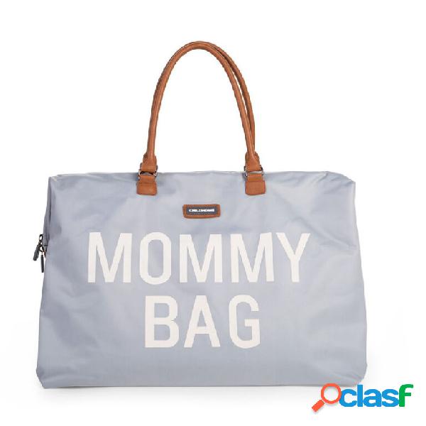 Borsa fasciatoio Childhome Mommy bag grigia scritta bianca