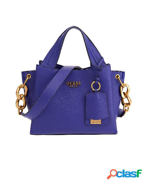 Borsa viola a mano misure media in simipelle effetto